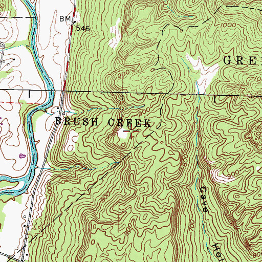 Topographic Map of Red Rock Cincinnati Museum of Natural History Nature Preserve, OH