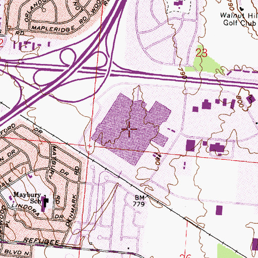 Topographic Map of J C Penney Catalog Outlet Store, OH