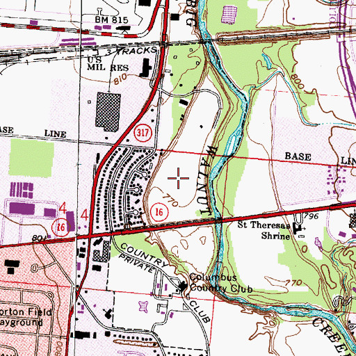 Topographic Map of Whitehall Community Park, OH