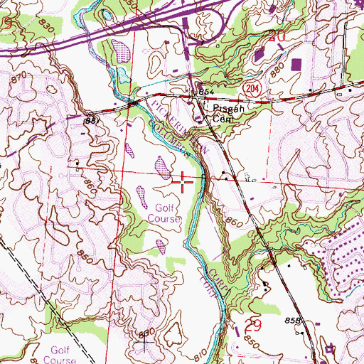 Topographic Map of Turnberry Golf Course, OH
