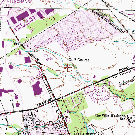 Topographic Map of Wilson Road Golf Course, OH