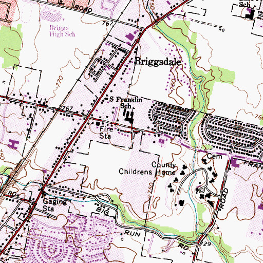 Topographic Map of Franklin Township House, OH