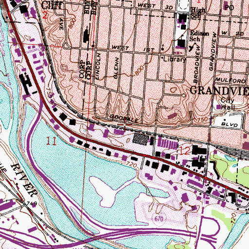 Topographic Map of McKinley Field Park, OH