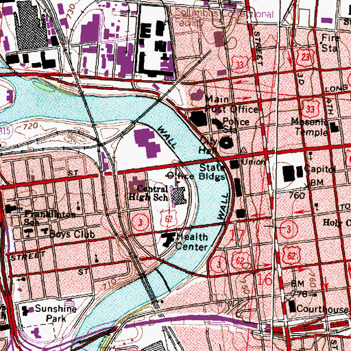 Topographic Map of Genoa Park, OH