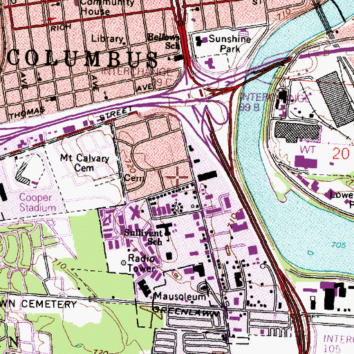 Topographic Map of Sullivant Gardens Park, OH