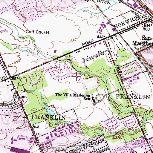 Topographic Map of Scioto Woods Park, OH