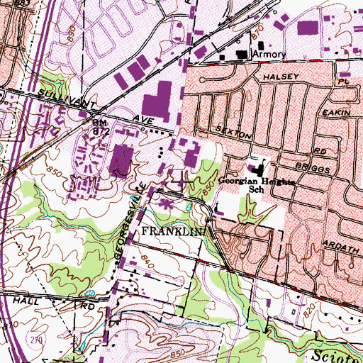Topographic Map of Westview Shopping Center, OH