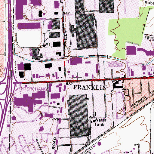 Topographic Map of West Broad Hills Shopping Center, OH