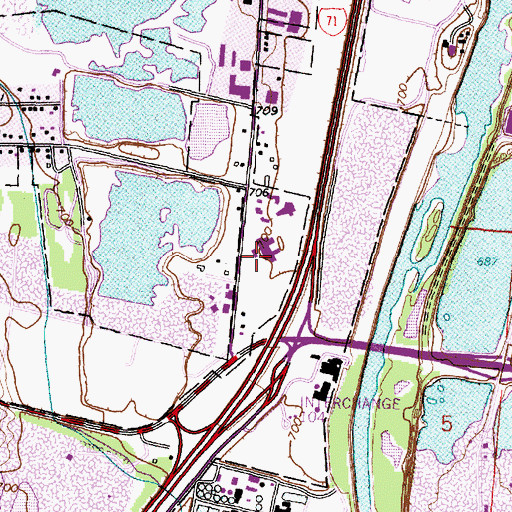 Topographic Map of Ohio Department of Rehabilitation and Correction - Franklin Medical Center, OH