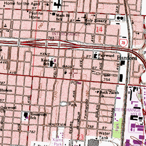 Topographic Map of Driving Park Library, OH