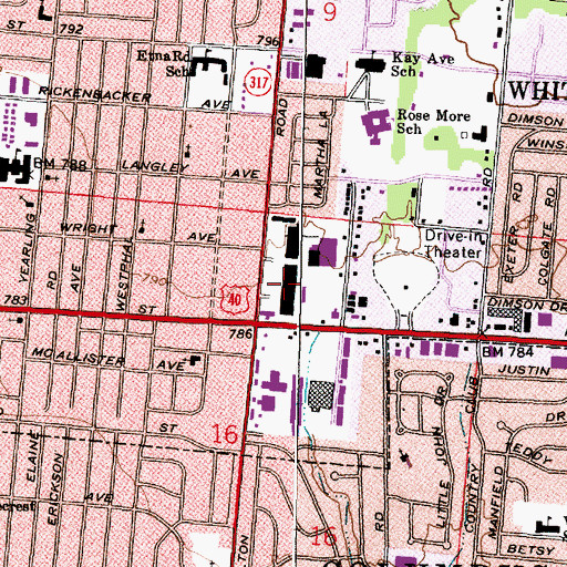 Topographic Map of Great Eastern Shopping Center, OH