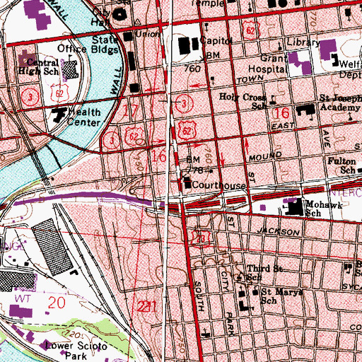 Topographic Map of Dorrian Commons Park, OH