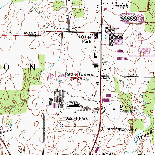 Topographic Map of WSLR-AM (Akron), OH
