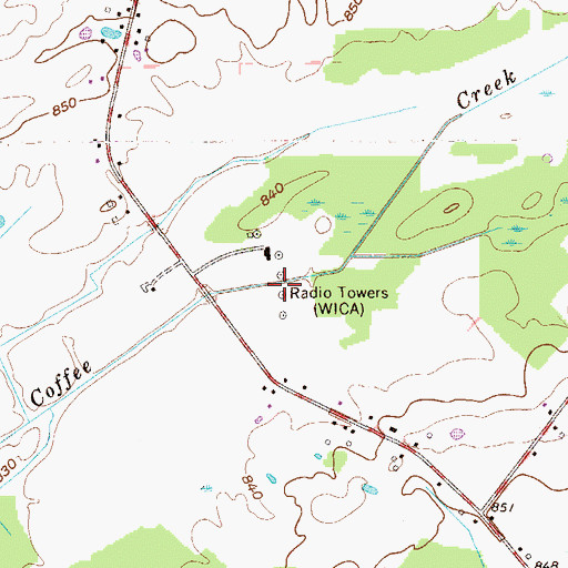Topographic Map of WFUN-AM (Ashtabula), OH