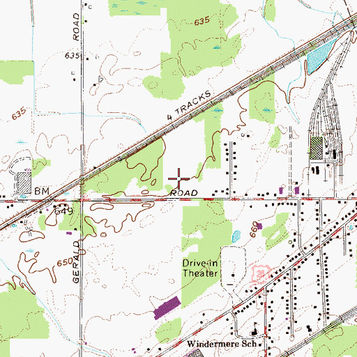 Topographic Map of WAST-AM (Ashtabula), OH