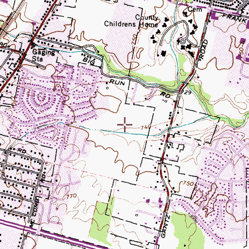 Topographic Map of WOSU-AM (Columbus), OH