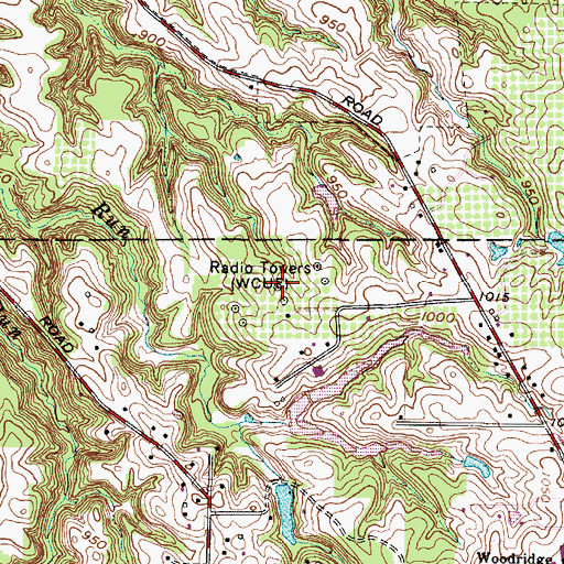 Topographic Map of WCUE-AM (Cuyahoga Falls), OH