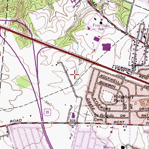 Topographic Map of WMMX-AM (Fairborn), OH