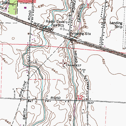 Topographic Map of WFRO-AM (Fremont), OH