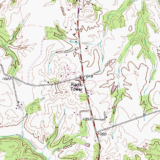 Topographic Map of WSRW-AM (Hillsboro), OH