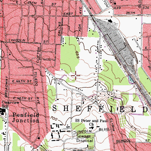 Topographic Map of WRKG-AM (Lorain), OH