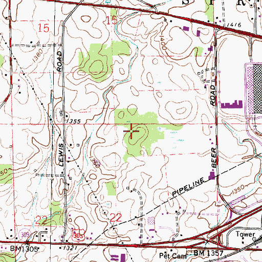 Topographic Map of WRGM-AM (Ontario), OH