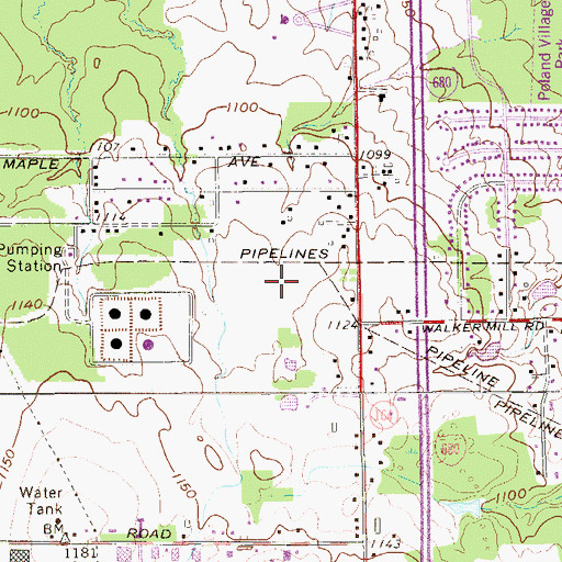 Topographic Map of WHOT-AM (Youngstown), OH