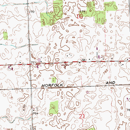 Topographic Map of WMTR-FM (Archbold), OH