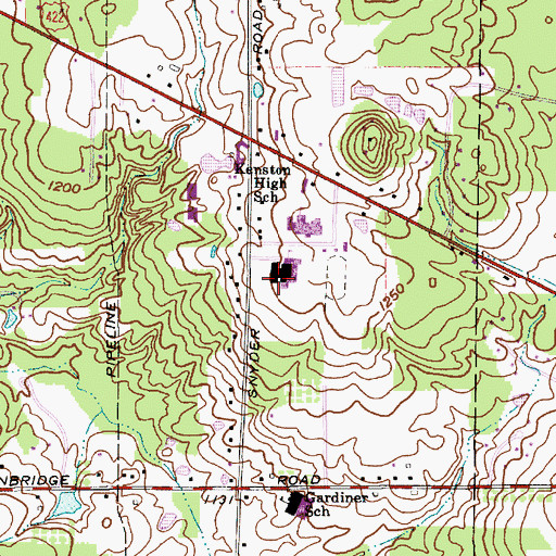 Topographic Map of WKHR-FM (Bainbridge), OH