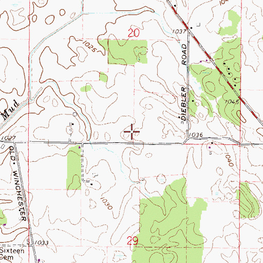 Topographic Map of WQEL-FM (Bucyrus), OH