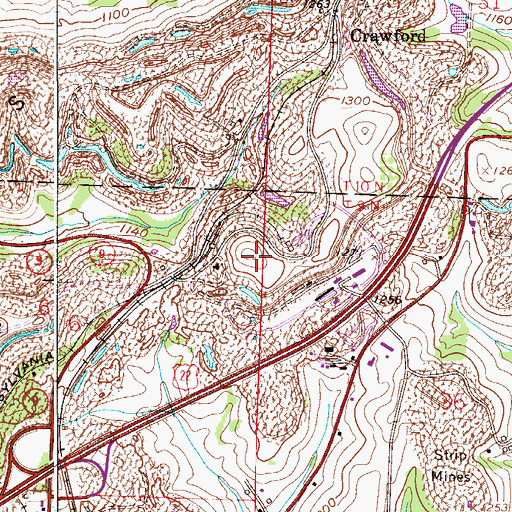 Topographic Map of WWYS-FM (Cadiz), OH