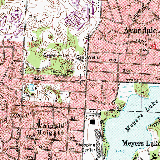 Topographic Map of WRQK-FM (Canton), OH