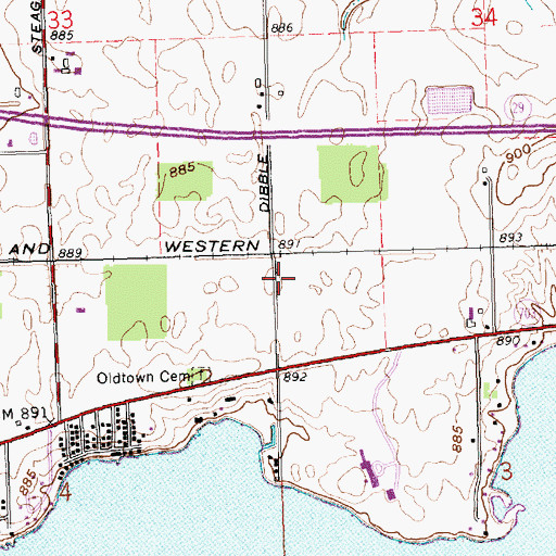 Topographic Map of WKKI-FM (Celina), OH