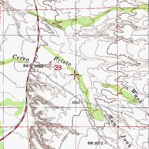 Topographic Map of San Juan Wash, AZ