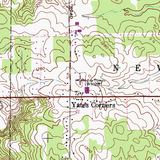 Topographic Map of WPHR-FM (Cleveland), OH