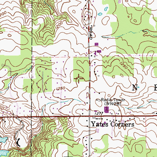Topographic Map of WPHR-FM (Cleveland), OH