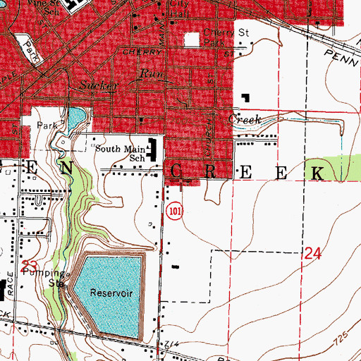 Topographic Map of WHVT-FM (Clyde), OH