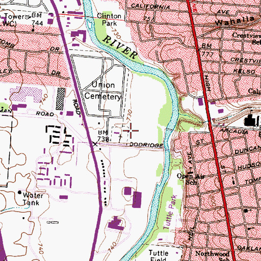 Topographic Map of WOSU-FM (Columbus), OH