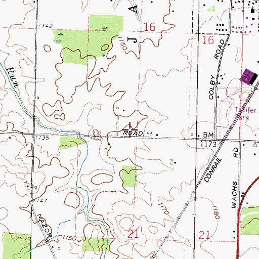 Topographic Map of WAPQ-FM (Crestline), OH