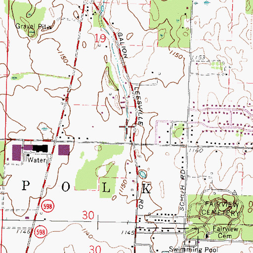 Topographic Map of WQLX-FM (Galion), OH