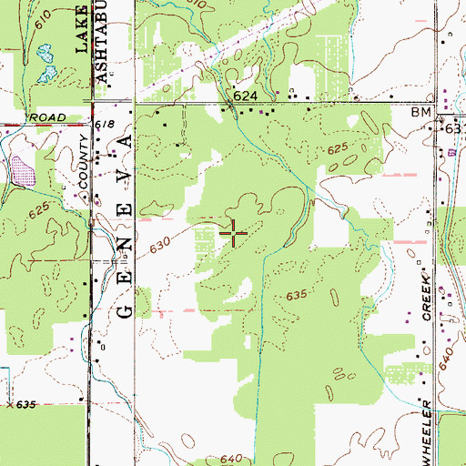 Topographic Map of WDON-FM (Geneva), OH