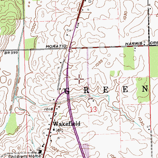 Topographic Map of WLSN-FM (Greenville), OH