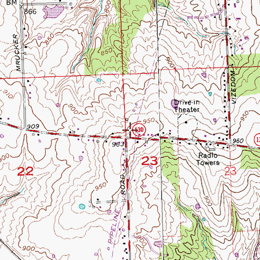 Topographic Map of WHSS-FM (Hamilton), OH