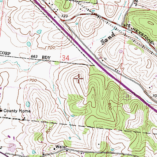 Topographic Map of WCJO-FM (Jackson), OH