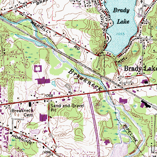 Topographic Map of WKSU-FM (Kent), OH