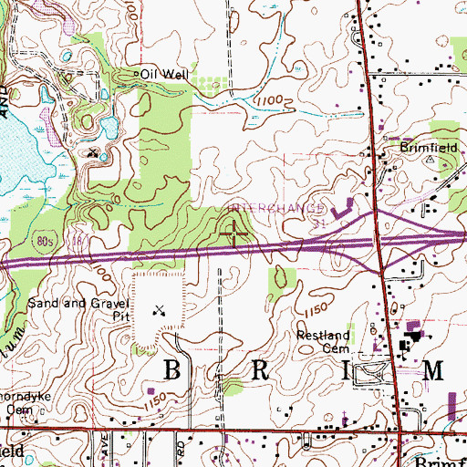 Topographic Map of WNIR-FM (Kent), OH