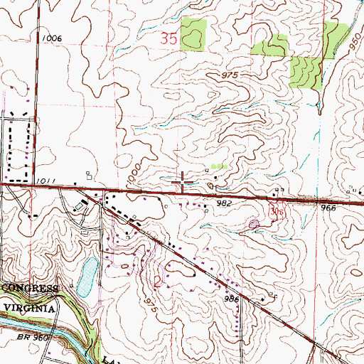 Topographic Map of WKTN-FM (Kenton), OH