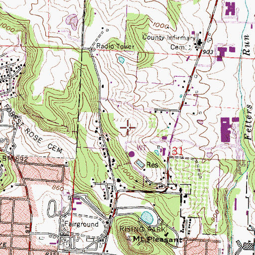 Topographic Map of WSWZ-FM (Lancaster), OH