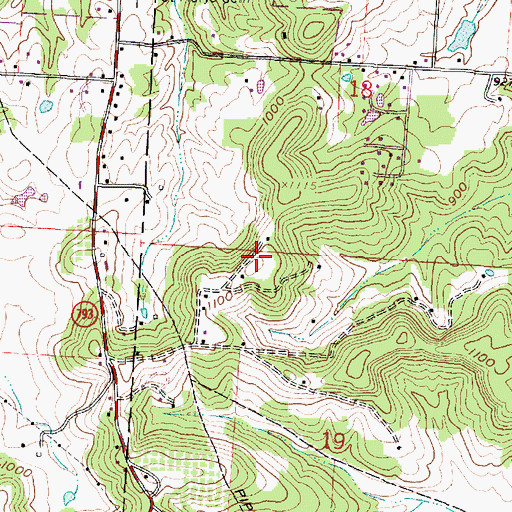 Topographic Map of WFCO-FM (Lancaster), OH