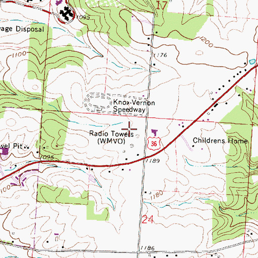 Topographic Map of WQIO-FM (Mount Vernon), OH